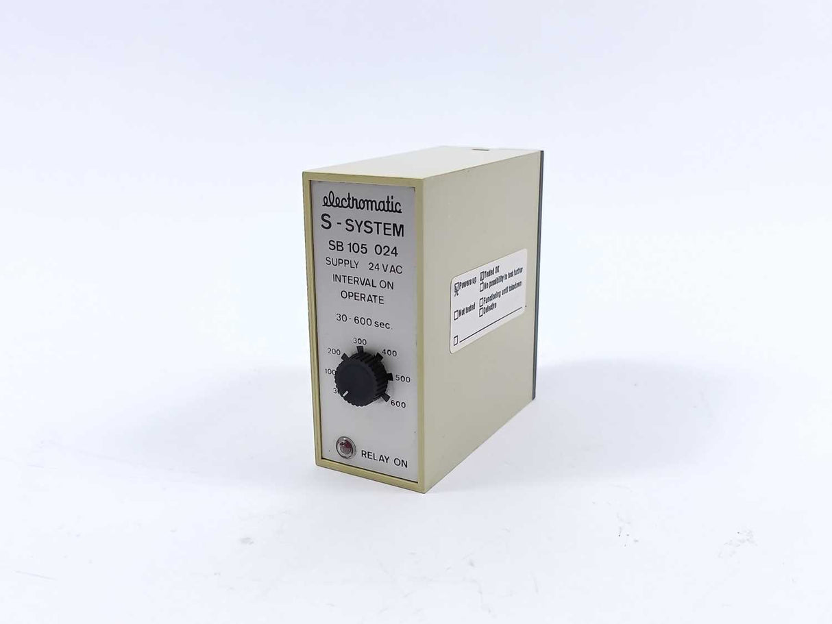 Electromatic SB 105 024 S-System Interval On Operate. 30-600 sec. 24 vac