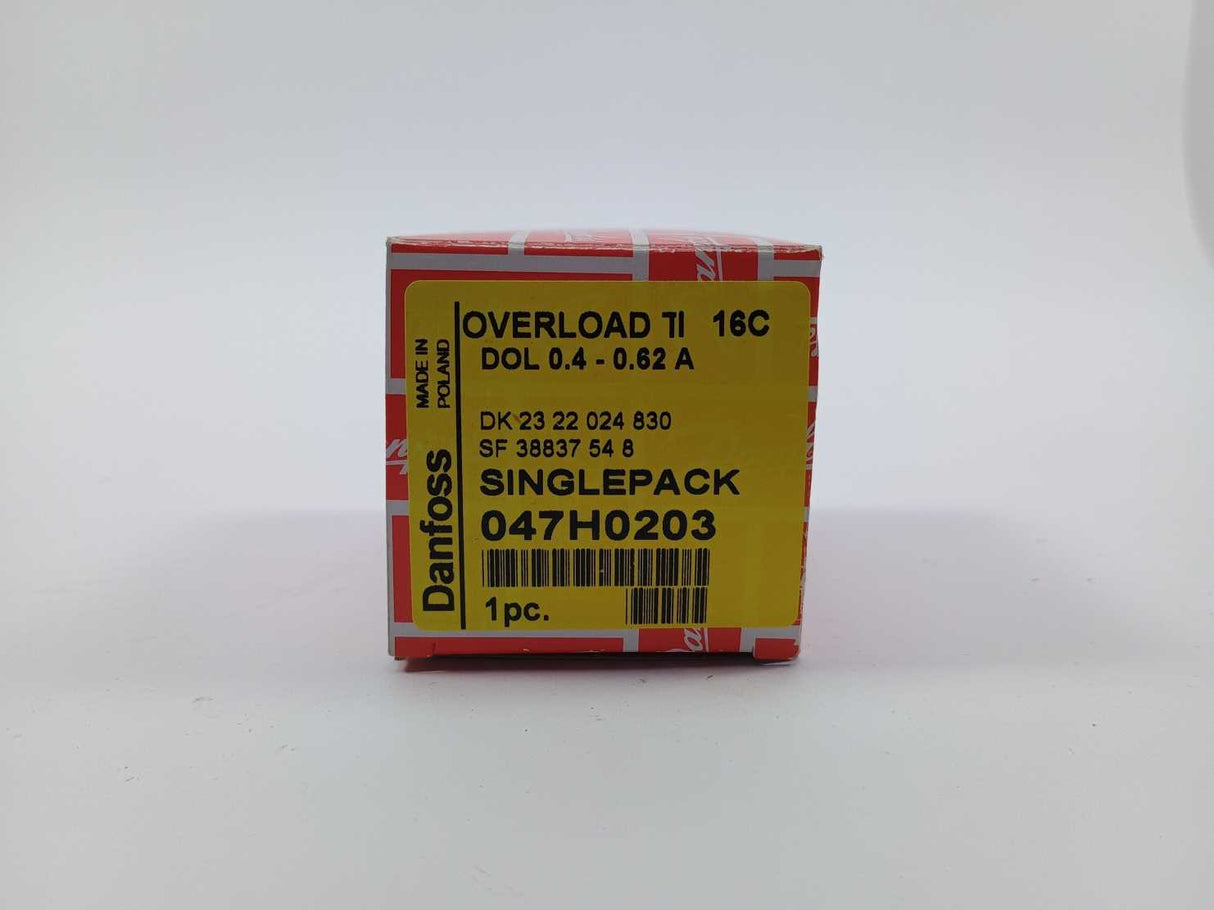 Danfoss 047H0203 OVERLOAD RELAY TI 16 C DOL 0.4-0.62 A