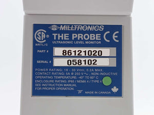 MILLTRONICS 86121020 THE PROBE ULTRASONIC LEVEL MONITOR