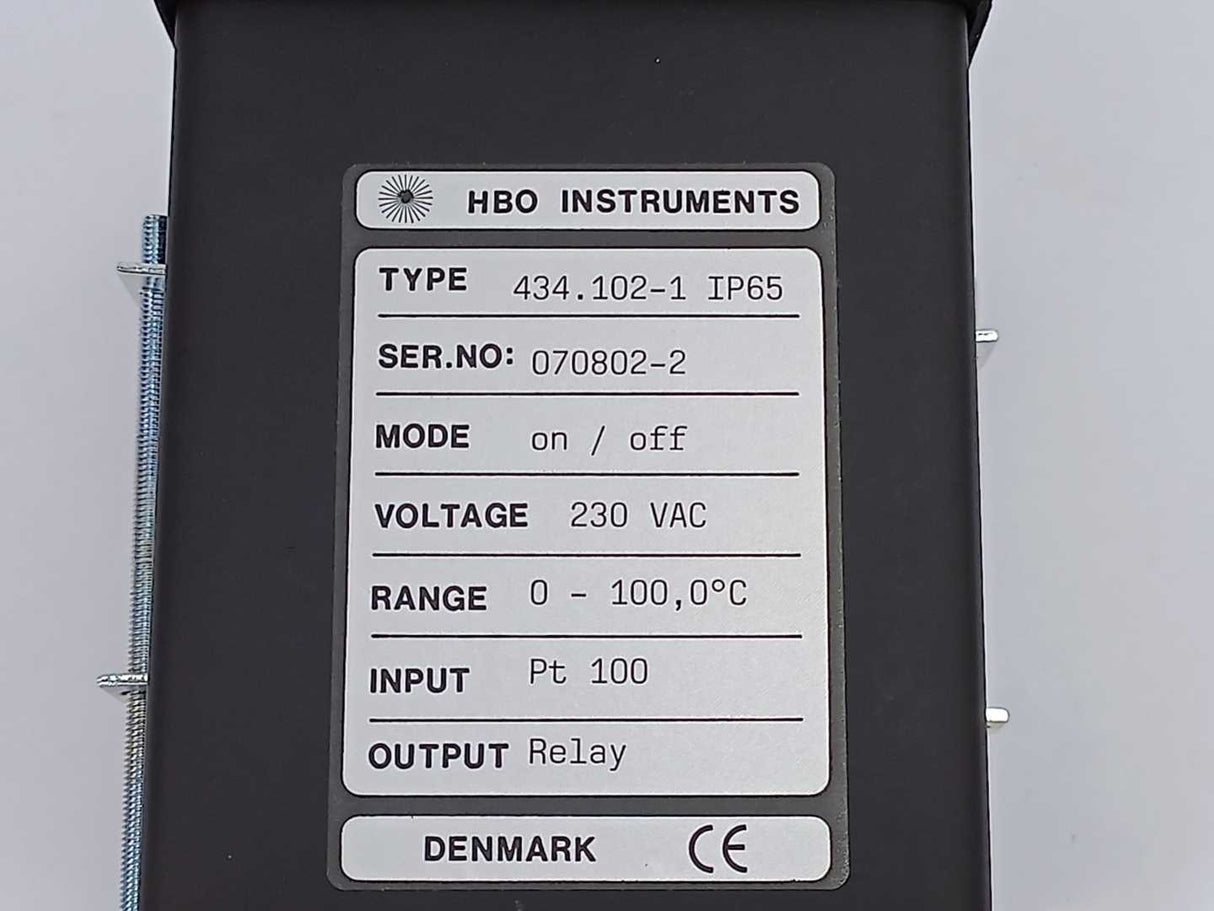 HBO INSTRUMENTS 434.102-1 HBO 434, IP65, 230 VAC, 0-100,0*C