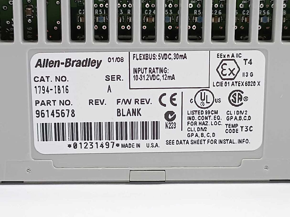 AB 1794-IB16 Ser. A 24 VDC SINK INPUT Module F/V REV. BLANK