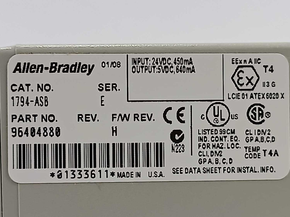 AB 1794-ASB SER. E S/F REV. H POWER SUPPLY RIO ADAPTER