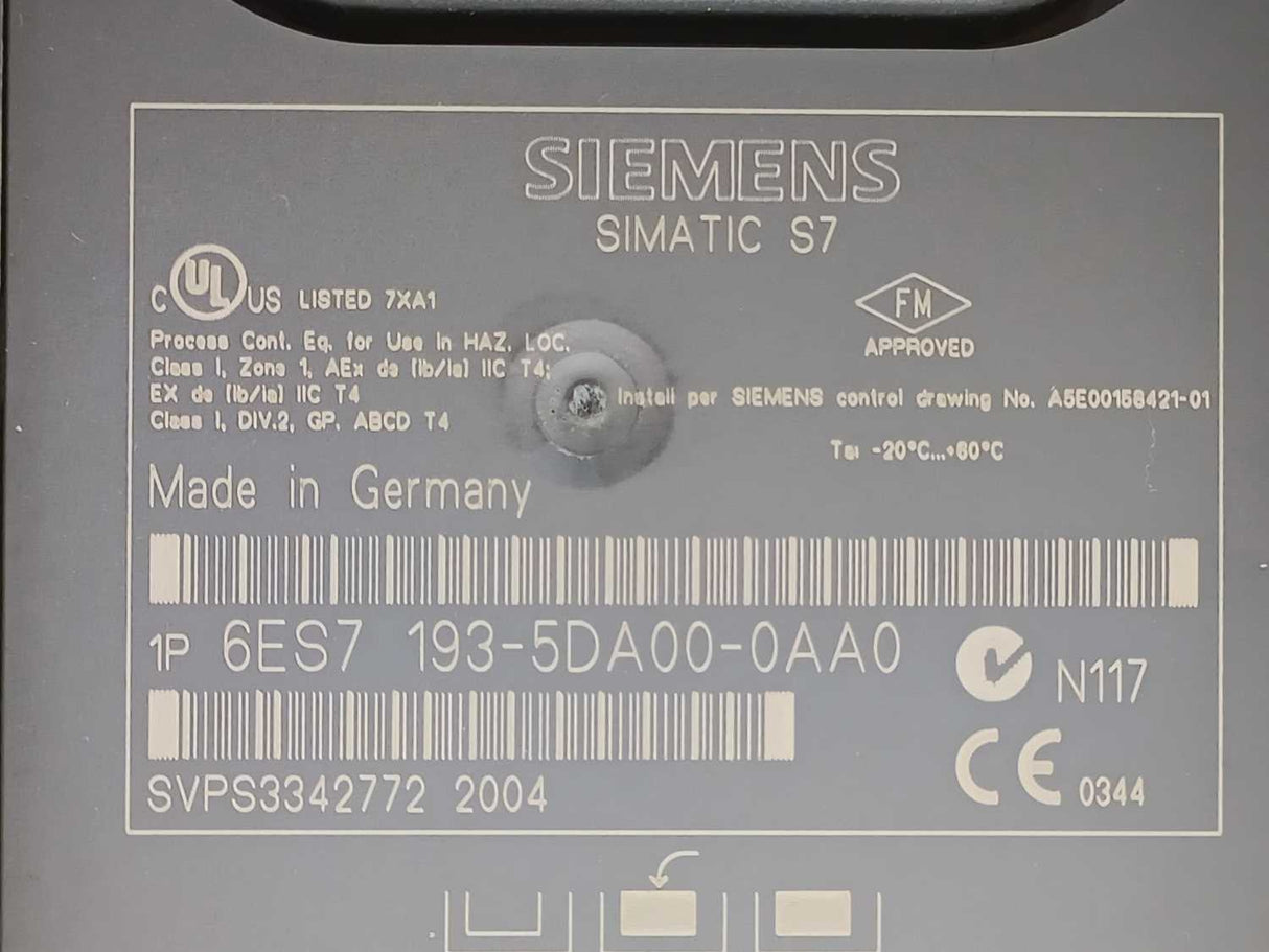 Siemens 6ES7193-5DA00-0AA0 ET200iSP SIMATIC DP, terminal module TM-IM/EM60S