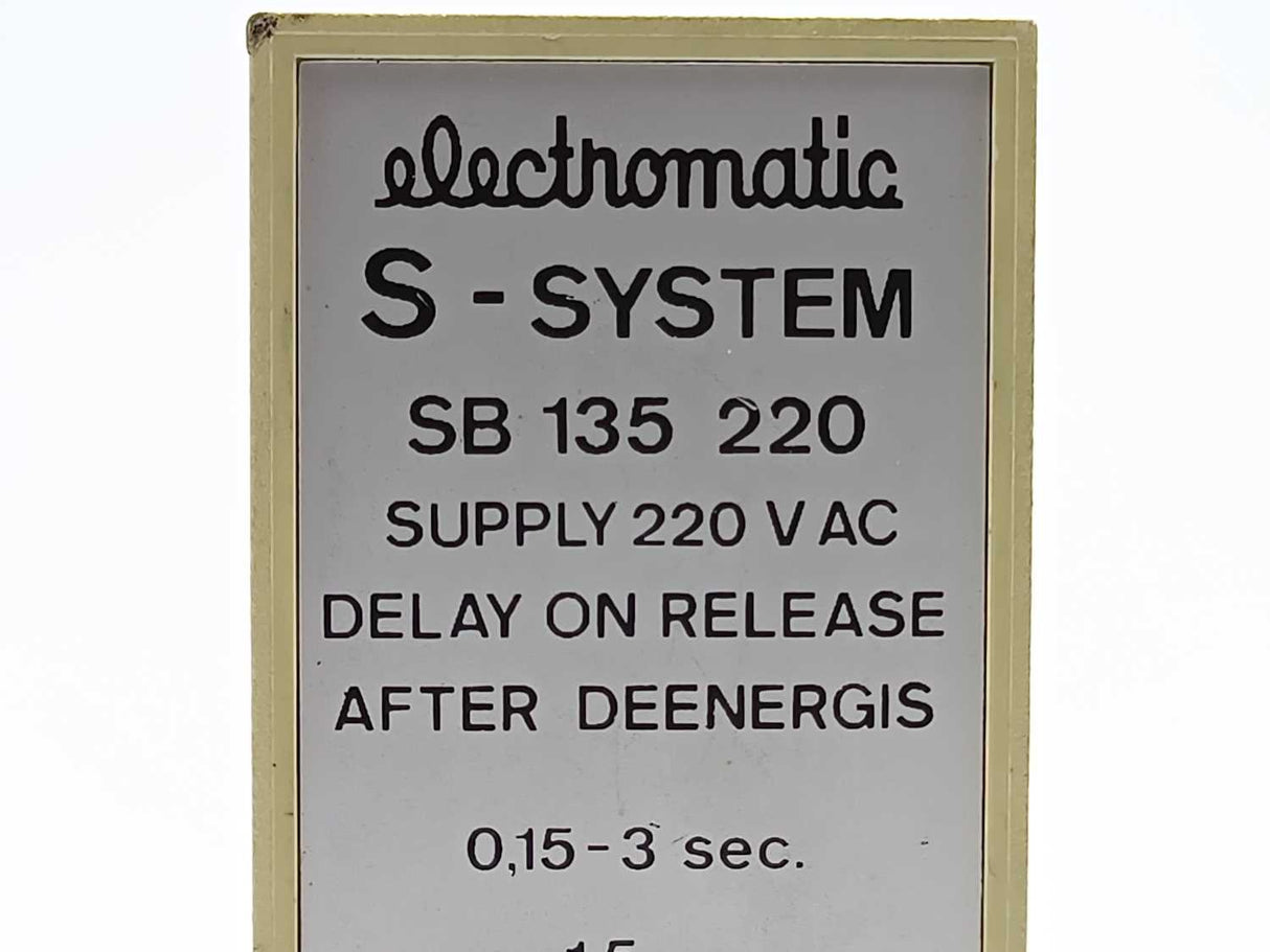 Electromatic SB 135 220 S-System Supply 220 V AC Delay on release 0,15-3 sec.