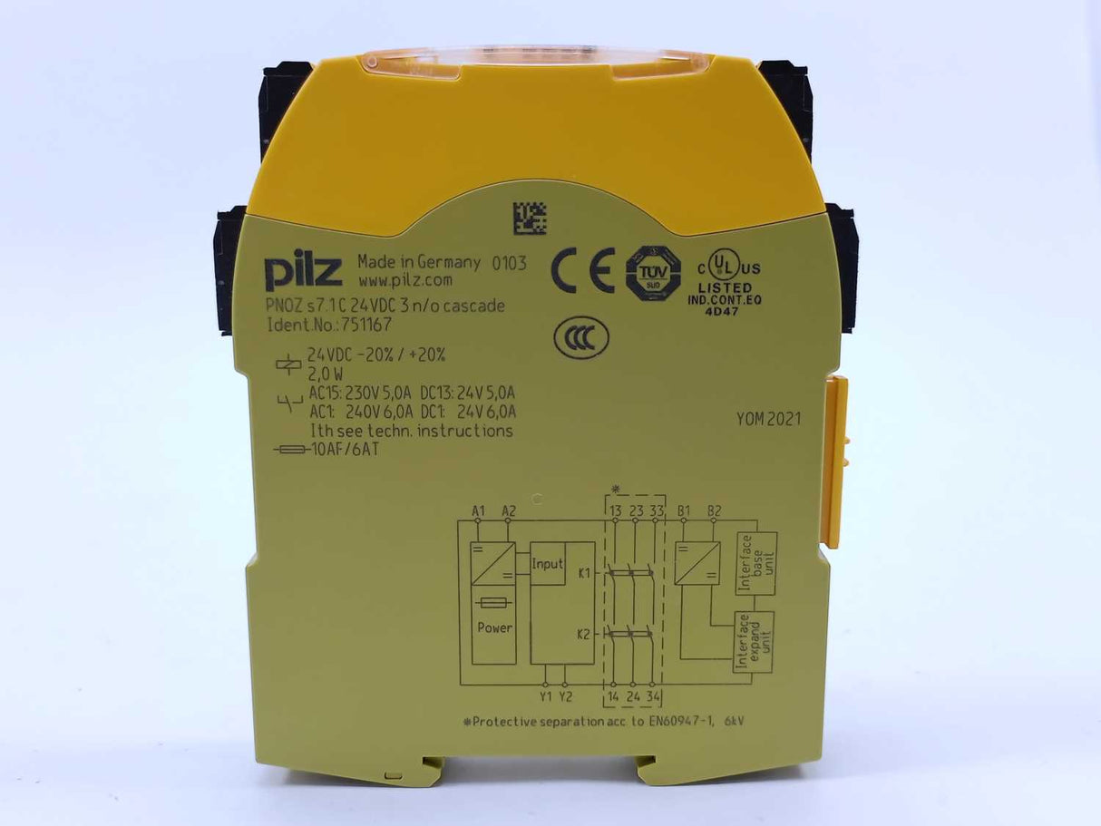 Pilz 751167 PNOZ s7.1 C 24VDC 3 n/o cascade