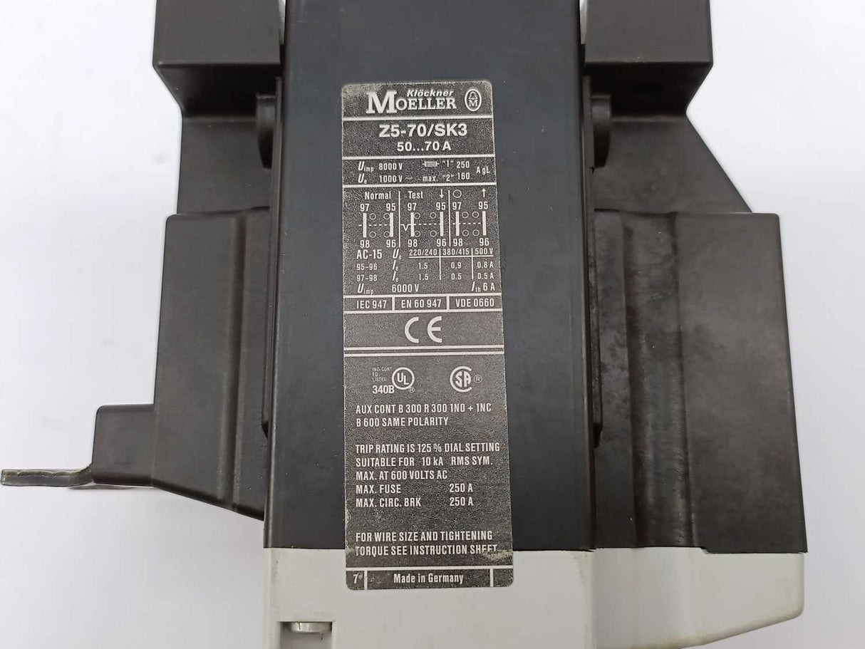 MOELLER Z5-70/SK3 Motor protection relay