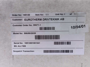 Eurotherm 506/00/20/00 CONTROLLER