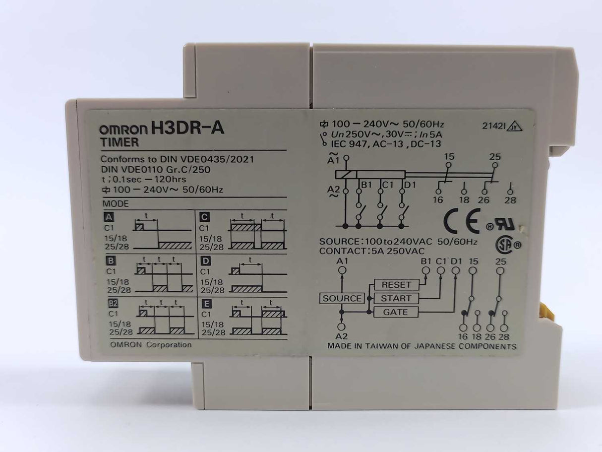 OMRON H3DR-A Multifunction Timer 100-240V 50/60Hz