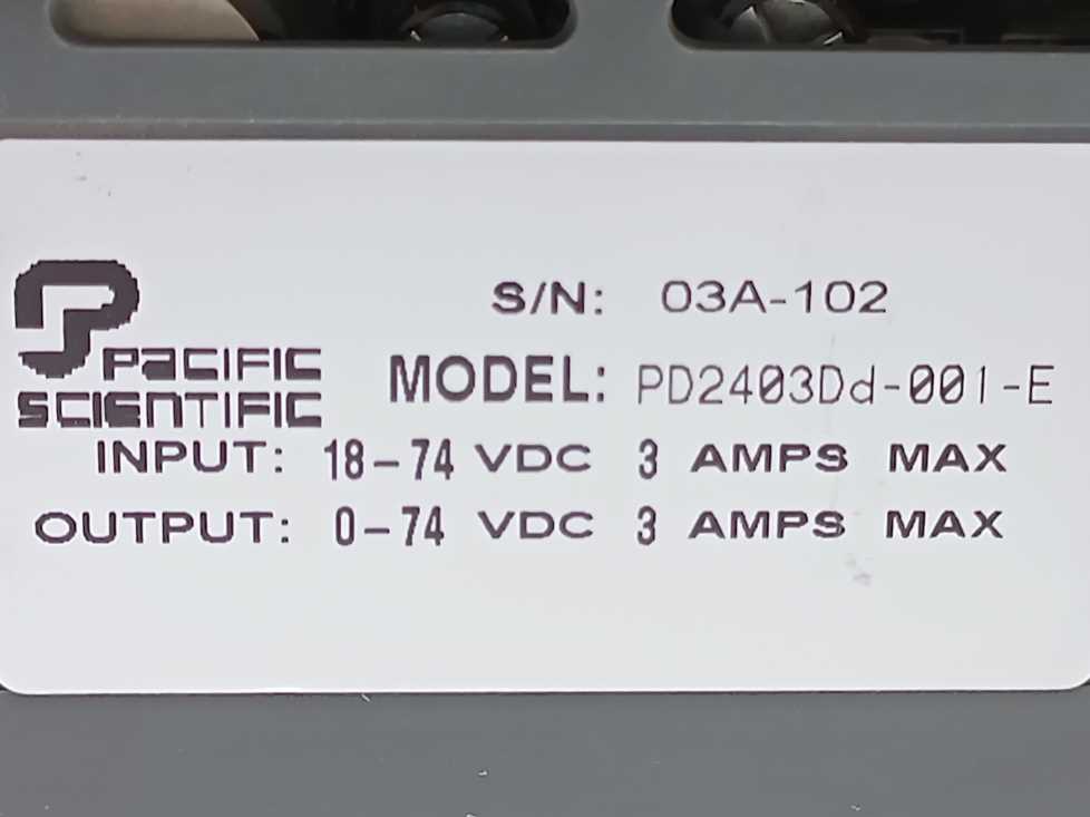 PACIFIC SCIENTIFIC PD2403Dd-001-E 2400 STEPPER DRIVE