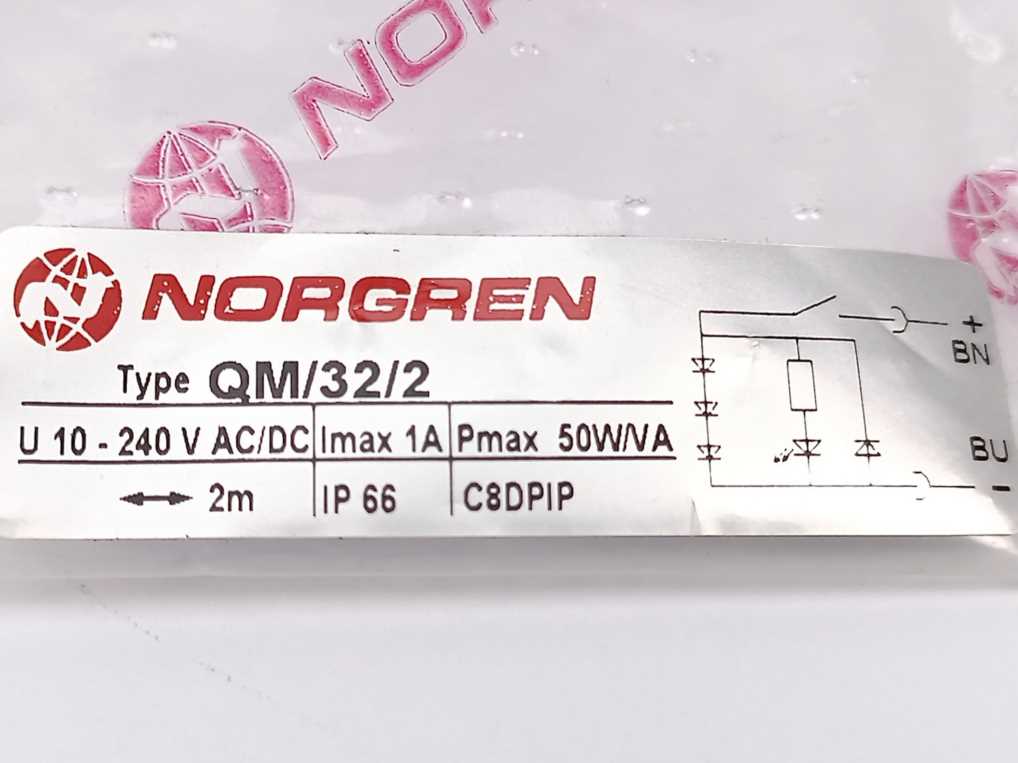 NORGREN QM/32/2 QM/32 magnetically operated reed switch, 2 m cable