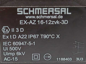 Schmersal EX-AZ16-12zvk-3D 101188403 SAFETY COMPONENT