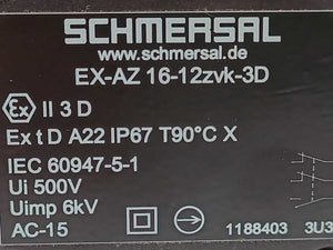 Schmersal EX-AZ16-12zvk-3D 101188403 SAFETY COMPONENT