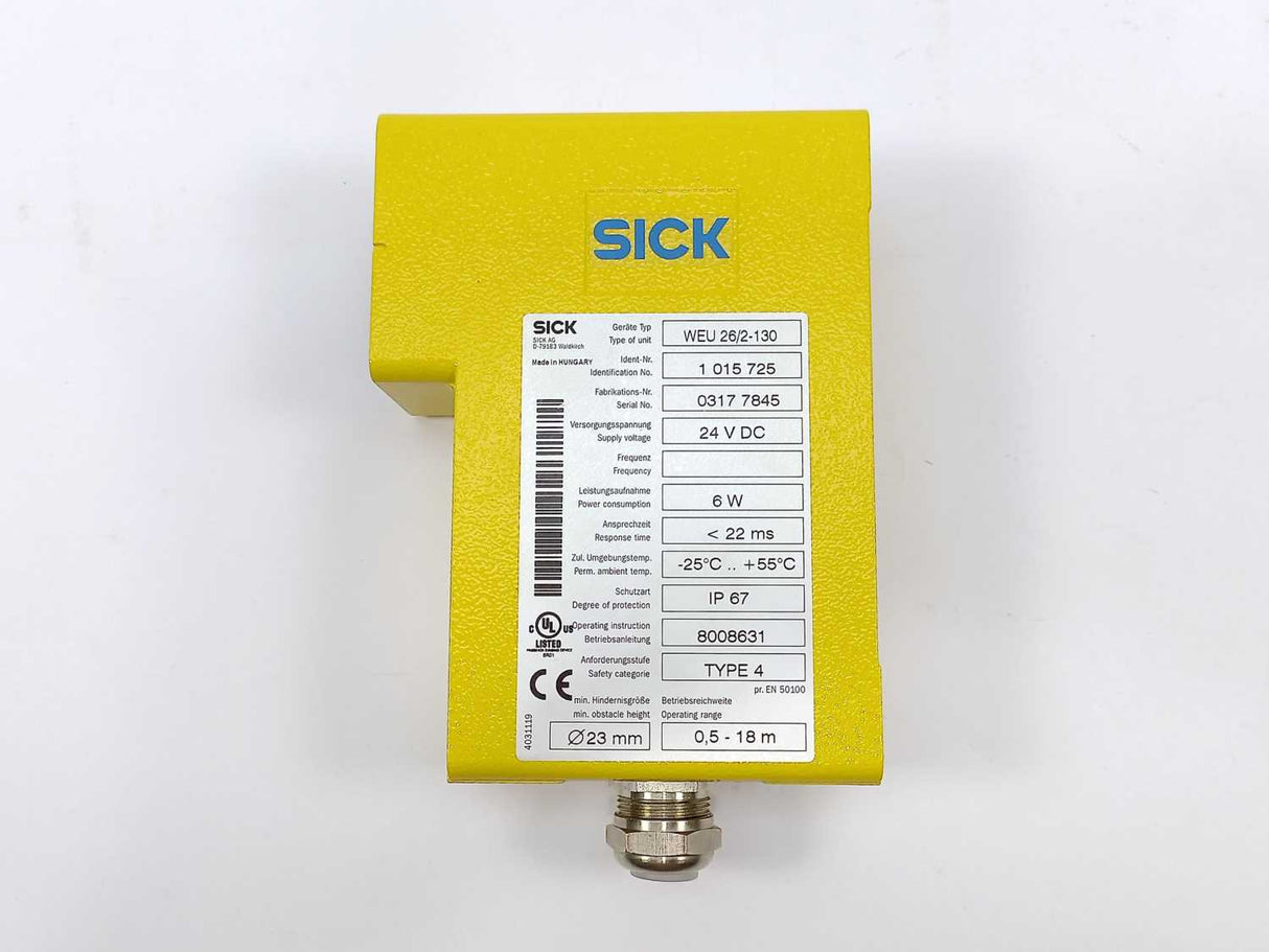 SICK 1015725 WEU 26/2-130 Photoelectric Safety Switch