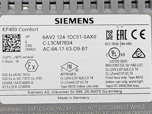 Siemens 6AV2124-1DC01-0AX0 KP400 Comfort