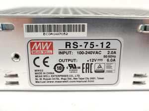 Mean Well RS-75-12 12VDC 6 A Power Supply