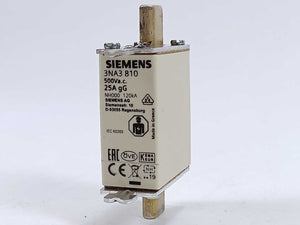 Siemens 3NA3 810 LV HRC fuse element 25A 3 Pcs