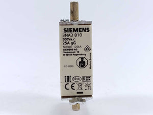 Siemens 3NA3 810 LV HRC fuse element 25A 3 Pcs