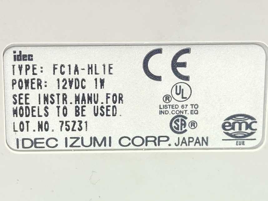 Idec FC1A-HL1E MICRO-1 PROGRAM LOADER 12VDC 1W