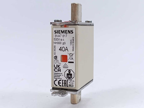 Siemens 3NA7817 LV HRC fuse element, 40A 3 Pcs. set