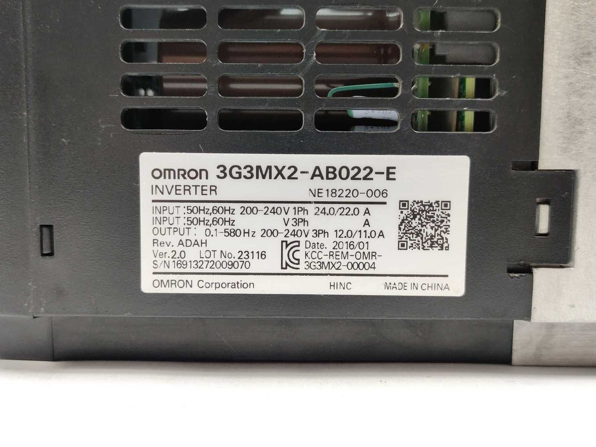 OMRON 3G3MX2-AB022-E Inverter