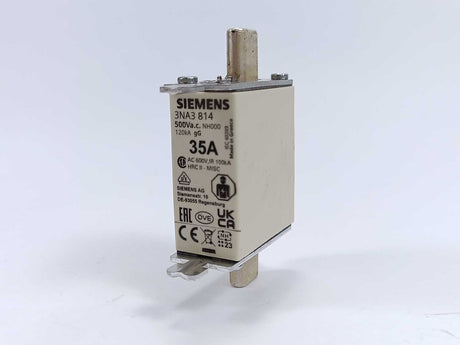 Siemens 3NA3 814 Fuse 35A 500V NH000 gG 3 Pcs