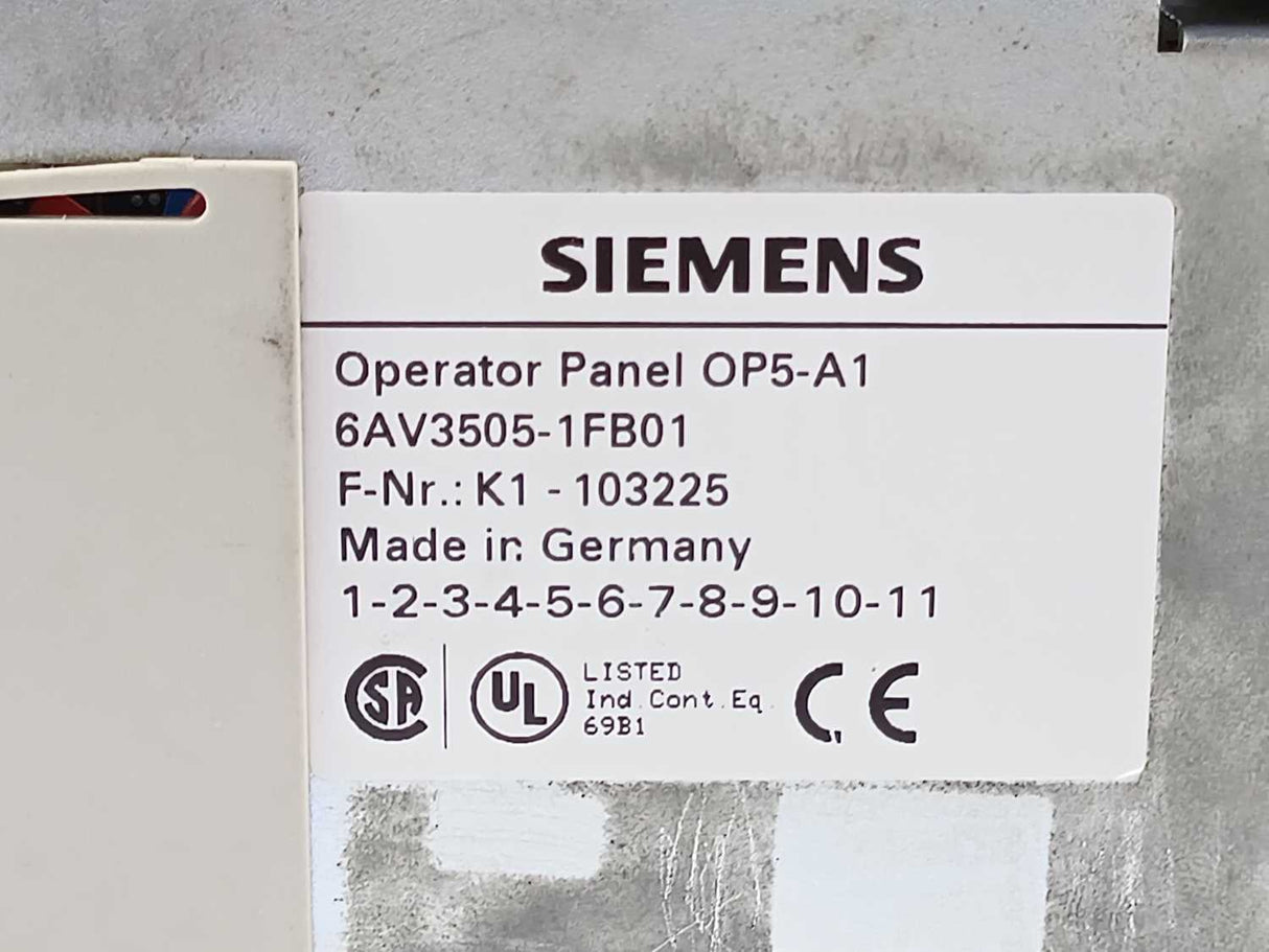 Siemens 6AV3505-1FB01 Operator Panel OP5-A1