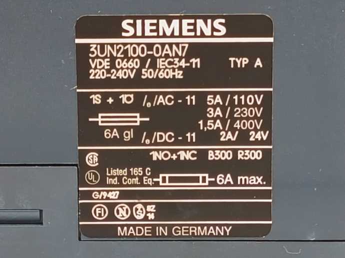 Siemens 3UN2100-0AN7 Type A PTC Thermistor Tripping Unit