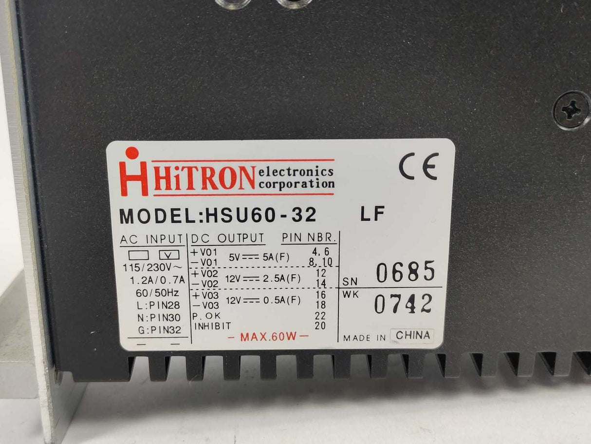 Hitron Elec Corp. HSU60-32 POWER SUPPLY 115/230 V, 1.2/0.7 A, 60/50 HZ