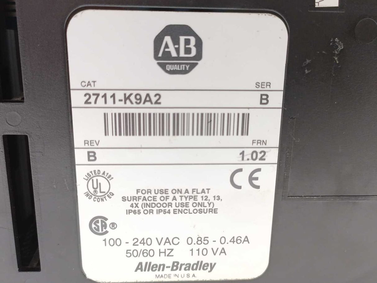 AB 2711-K9A2 PanelView 900 Ser. B Rev. B Frn. 1.02 SPARE PARTS