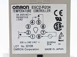 OMRON E5C2-R20K TEMPERATURE CONTROLLER 0 to 1200 deg. C 100-120V AC