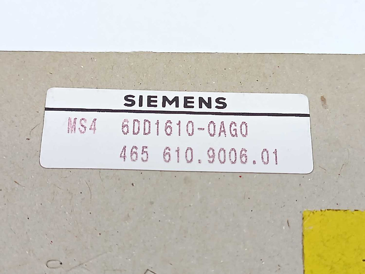 Siemens 6DD1610-0AG0 Memory Submodule MS4