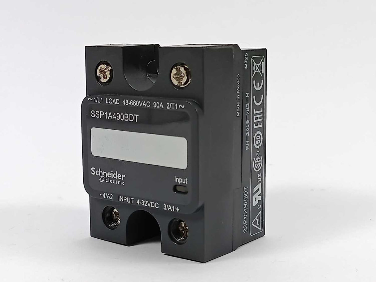 Schneider SSP1A490BDT Solid state relay, control V 4-32V load 90A 48-660VAC