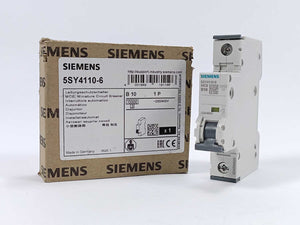 Siemens 5SY4110-6 MCB, MINIATURE CIRCUIT BREAKER 5 Pcs.