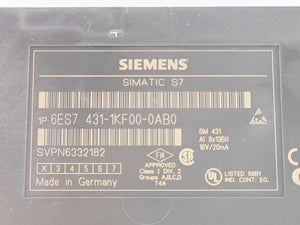 Siemens 6ES7431-1KF00-0AB0 Simatic S7-400 analog input E02