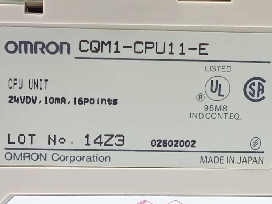 OMRON CQM1-CPU11-E CPU Unit 24VDV, 10mA, 16 points