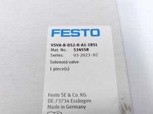 Festo 534558 VSVA-B-D52-H-A1-1R5L Solenoid Valve