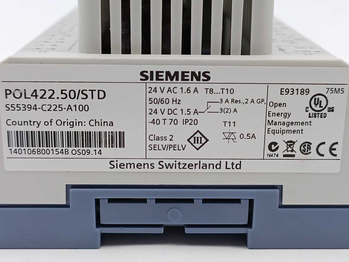 Siemens S55394-C225-A100 POL422.50/STD HVAC Controller