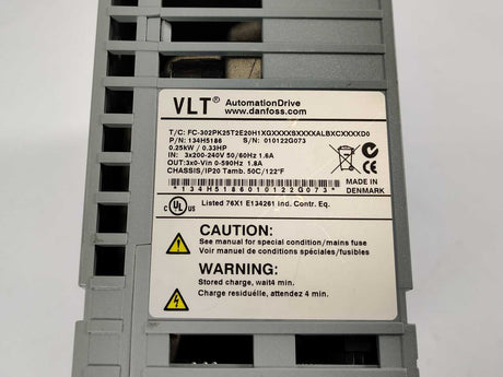 Danfoss 134H5186 FC-302PK25T2E20H1 0,25kW 0,33H