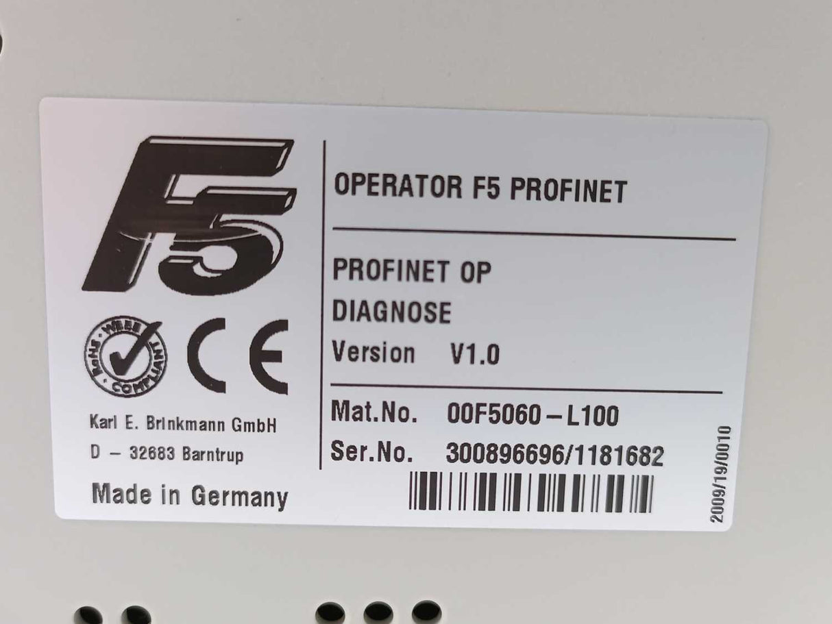 Keb 00F5060-L100 OPERATOR F5 PROFINET