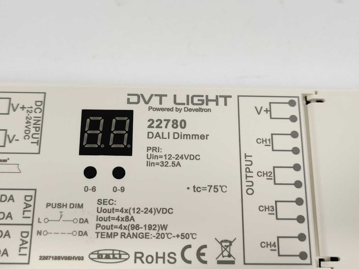 Develtron VN22780 22780 DVT Light, Dali RGBW LED Dimmer 12-24V