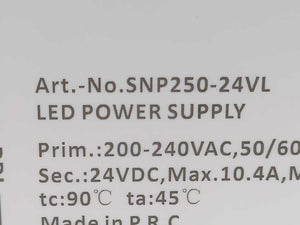 SNAPPY SNP250-24VL LED Power Supply