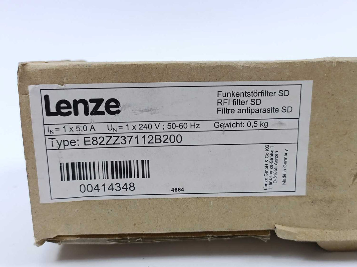 LENZE E82ZZ37112B200 RFI Filter SD