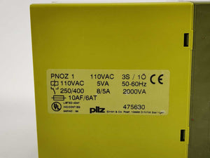 Pilz 475630 PNOZ1 110VAC 3S/1Ö Safety Relay