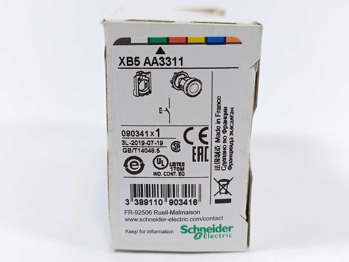 Schneider Electric XB5AA3311 Push button, Harmony XB5