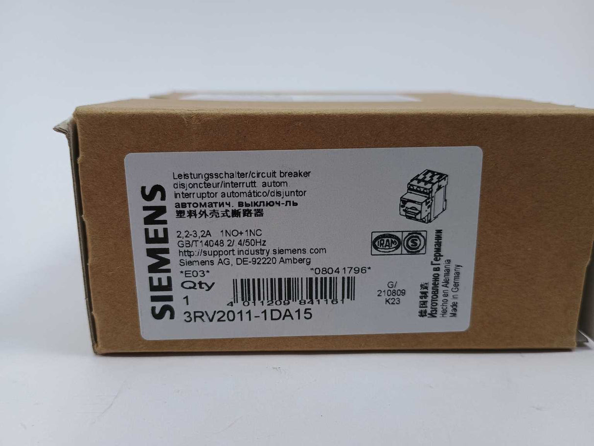 Siemens 3RV2011-1DA15 SIRIUS Circuit Breaker