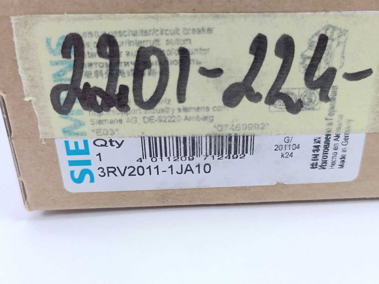 Siemens 3RV2011-1JA10 SIRIUS Circuit Breaker