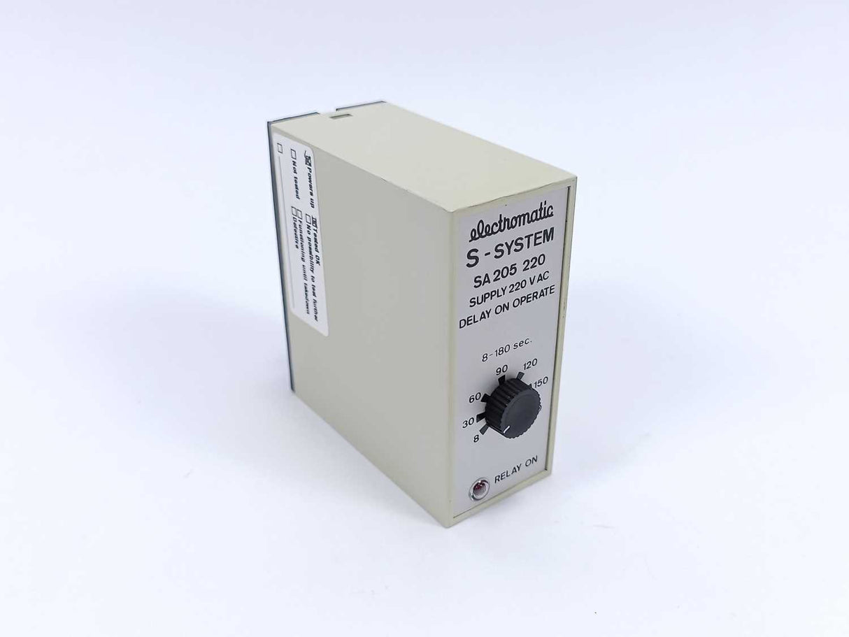 Electromatic SA 205 220 S-System Delay On Operate Timer 8-180 sec.