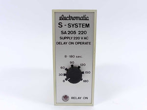 Electromatic SA 205 220 S-System Delay On Operate Timer 8-180 sec.