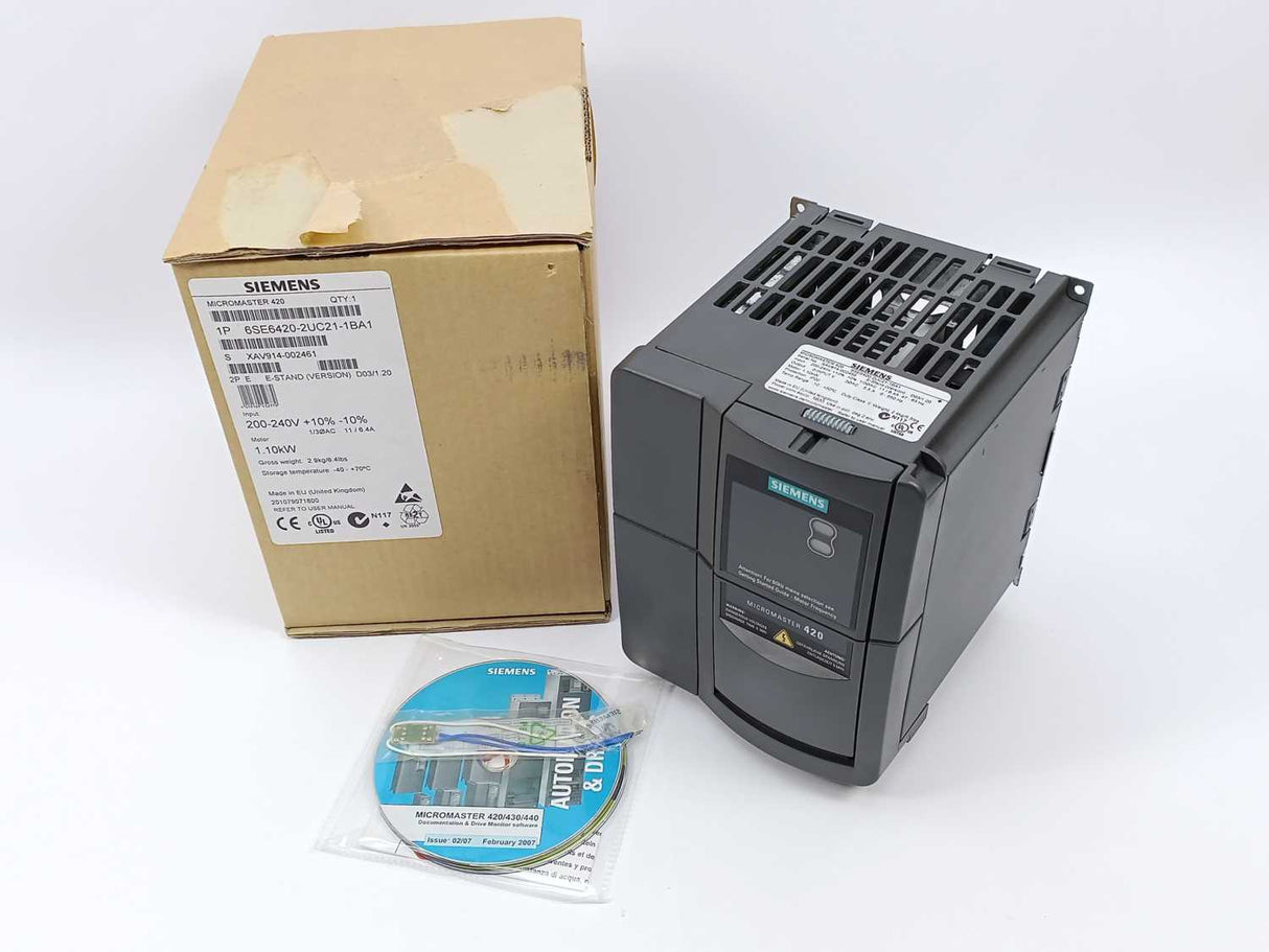 Siemens 6SE6420-2UC21-1BA1 MICROMASTER 420 without filter