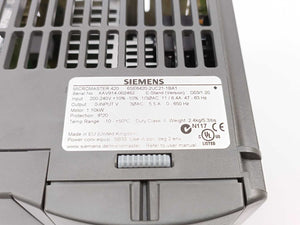 Siemens 6SE6420-2UC21-1BA1 MICROMASTER 420 without filter